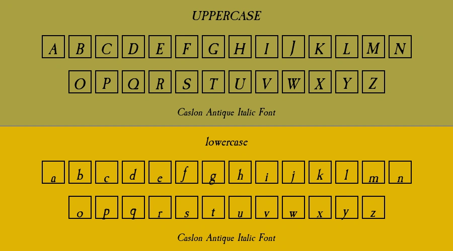 Caslon Antique Italic Font Preview