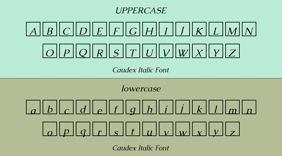 Caudex Italic Font Preview