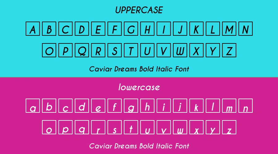Caviar Dreams Bold Italic Font Preview