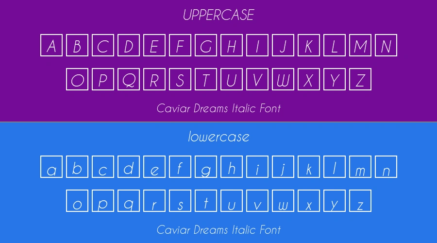 Caviar Dreams Italic Font Preview