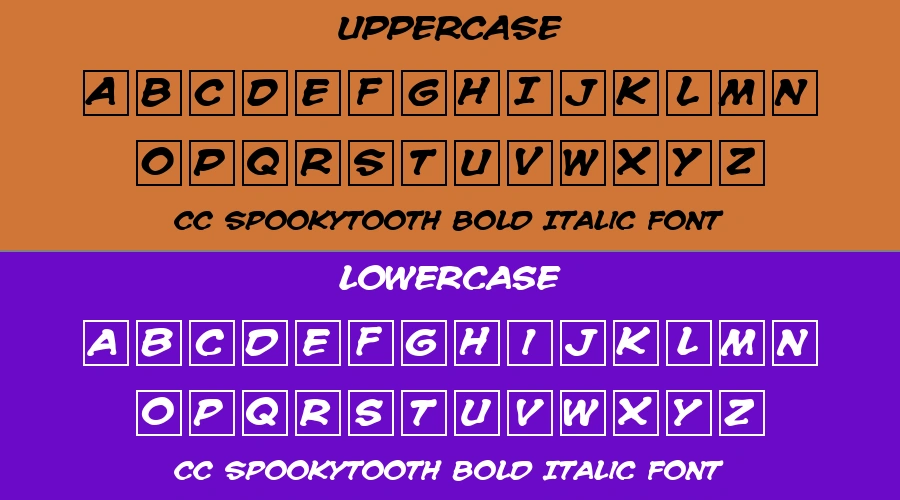 CC Spookytooth Bold Italic Font Preview