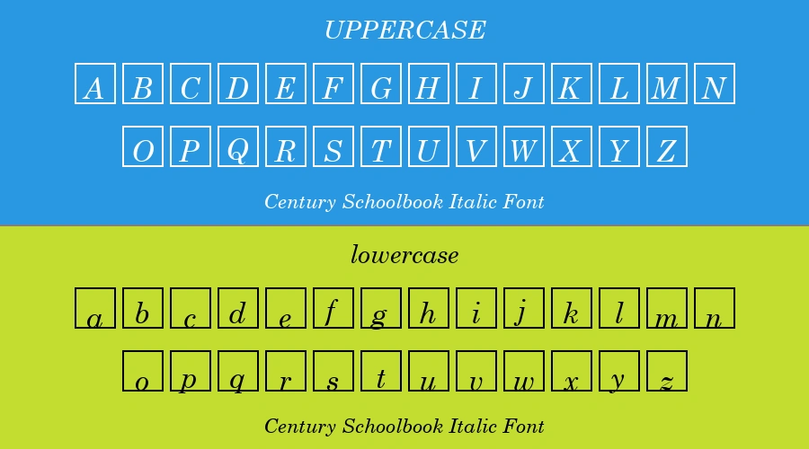 Century Schoolbook Italic Font Preview