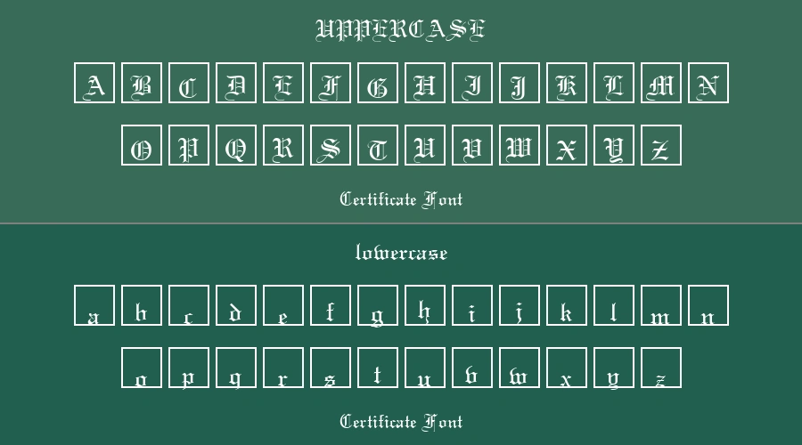 Certificate Font Preview