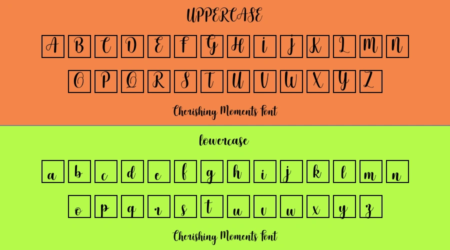 Cherishing Moments Font Preview