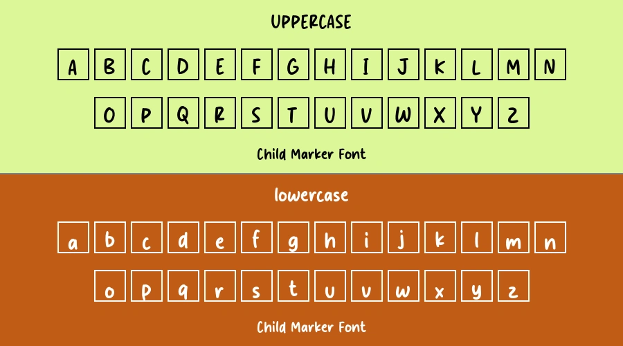 Child Marker Font Preview