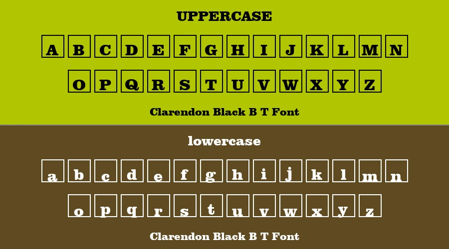 Clarendon Black B T Font Preview