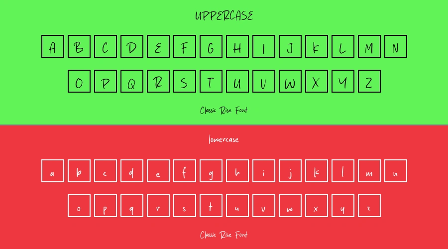 Classic Rise Font Preview