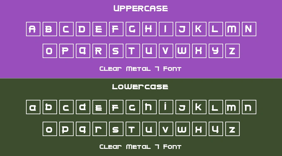 Clear Metal 7 Font Preview