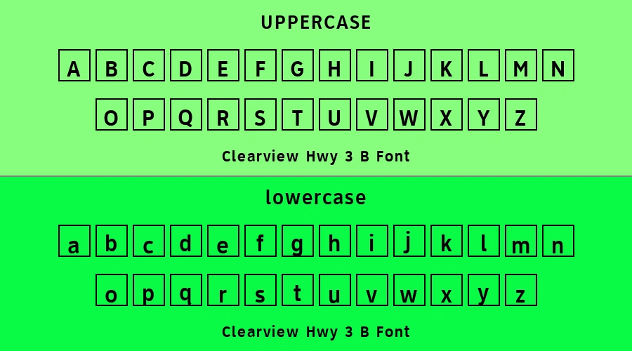 Clearview Hwy 3 B Font Preview