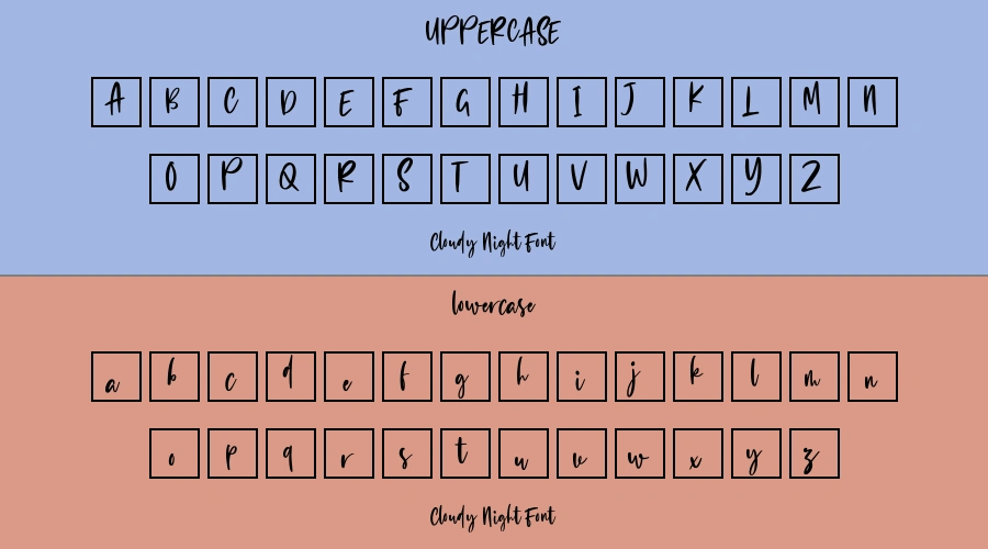 Cloudy Night Font Preview