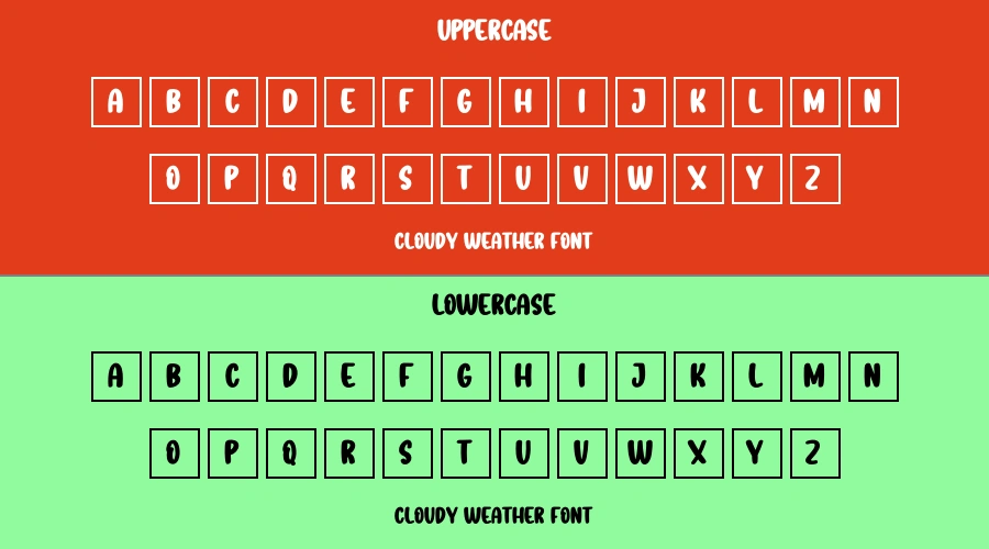 Cloudy Weather Font Preview