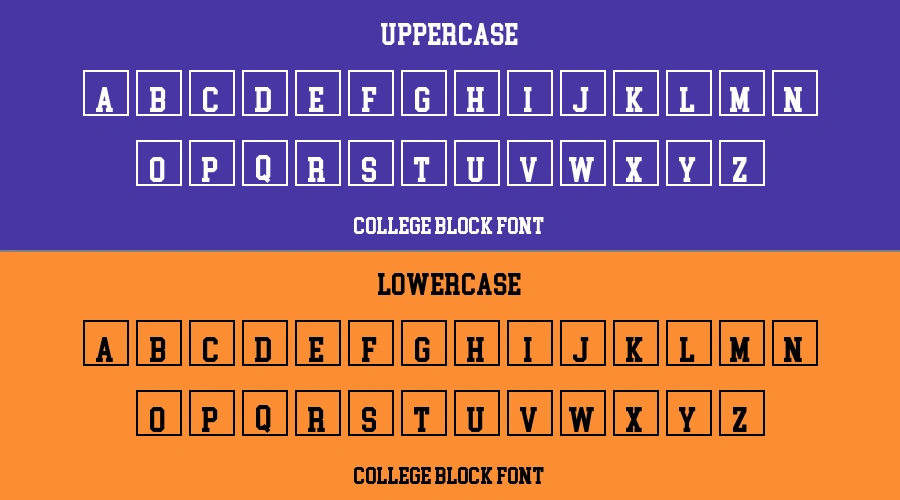 College Block Font Preview
