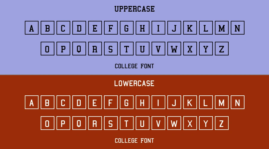 College Font Preview
