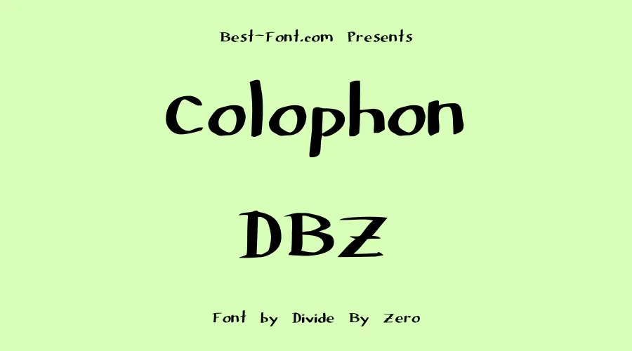 Colophon Dbz Font