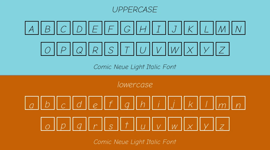 Comic Neue Light Italic Font Preview