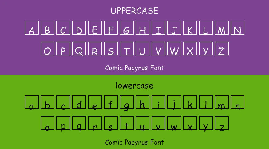 Comic Papyrus Font Preview