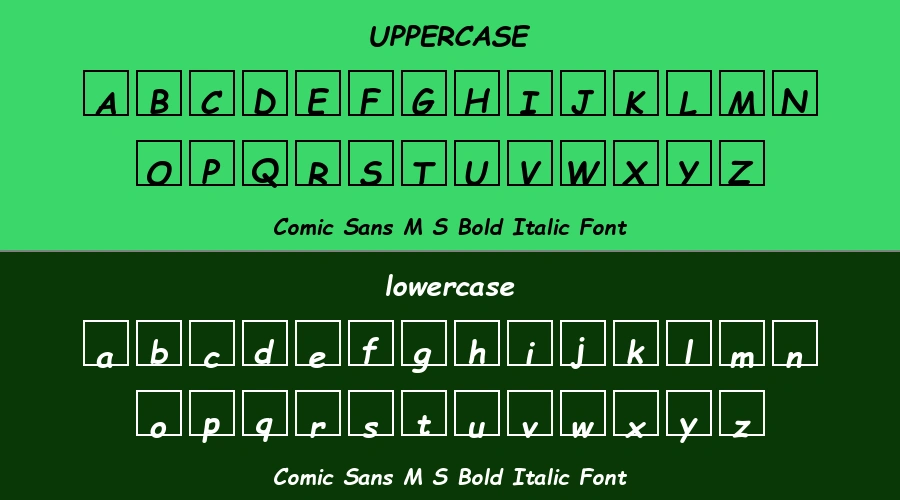 Comic Sans M S Bold Italic Font Preview
