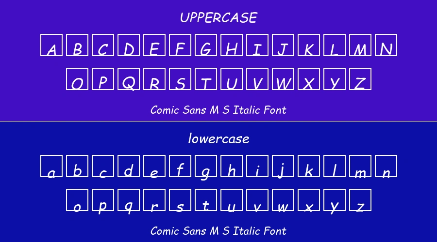 Comic Sans M S Italic Font Preview