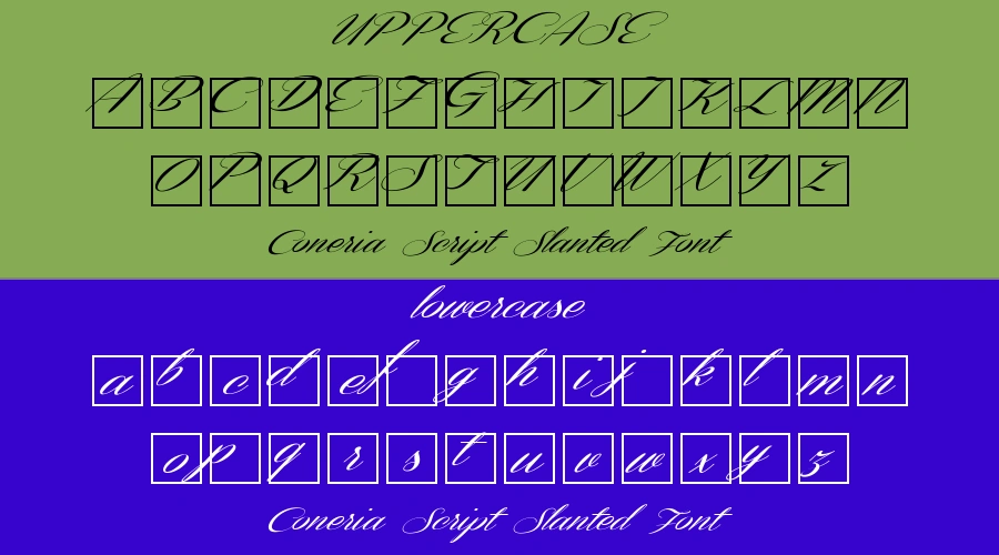 Coneria Script Slanted Font Preview