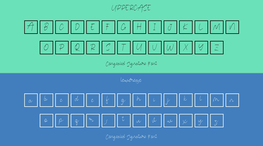 Congealed Signature Font Preview