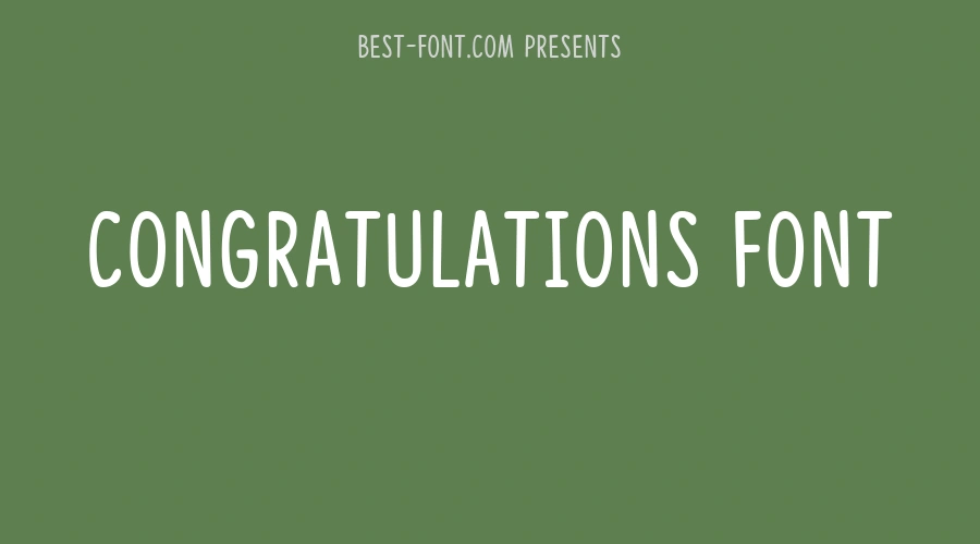 Congratulations Font