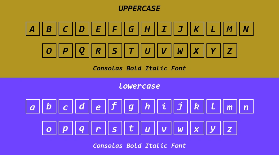 Consolas Bold Italic Font Preview