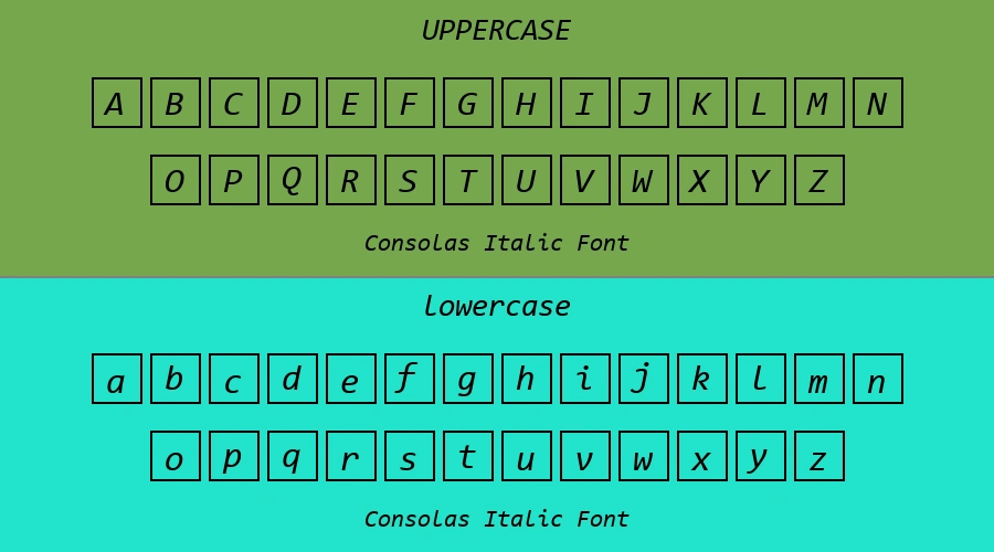 Consolas Italic Font Preview