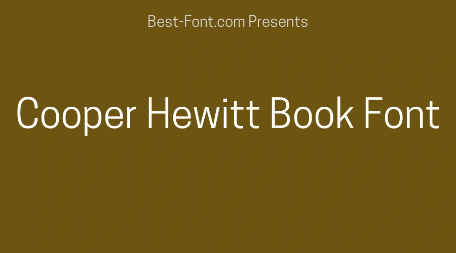 Cooper Hewitt Book Font