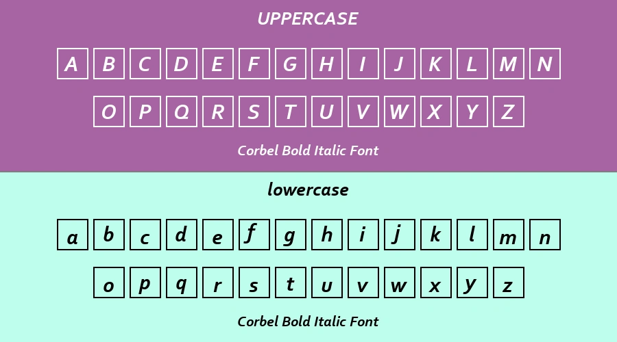 Corbel Bold Italic Font Preview