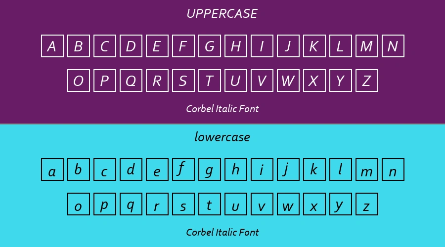 Corbel Italic Font Preview