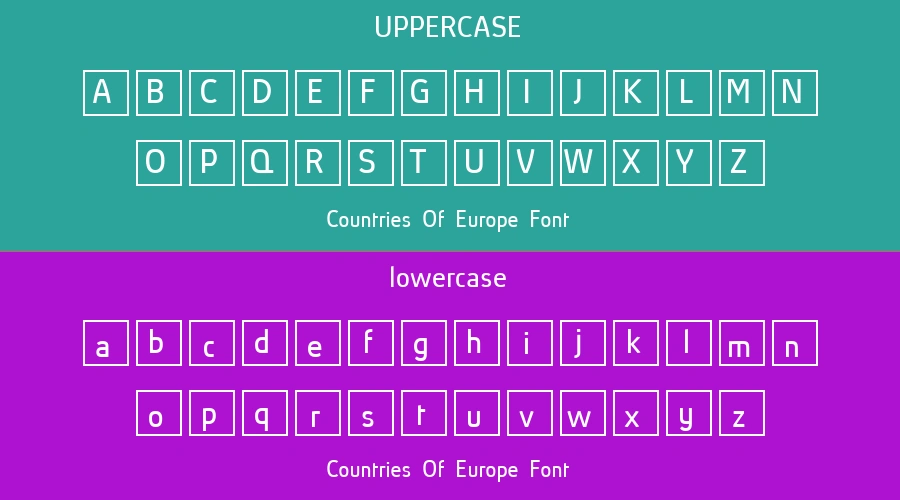 Countries Of Europe Font Preview