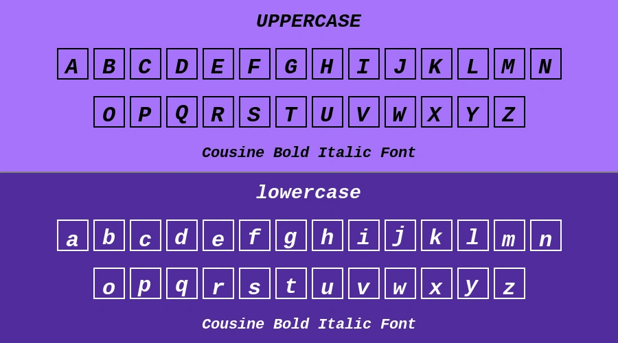 Cousine Bold Italic Font Preview