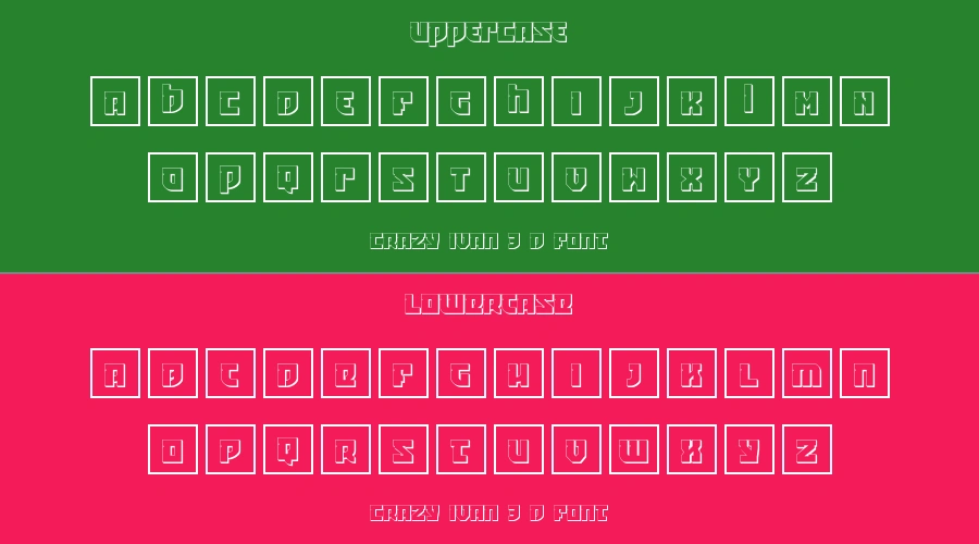 Crazy Ivan 3 D Font Preview