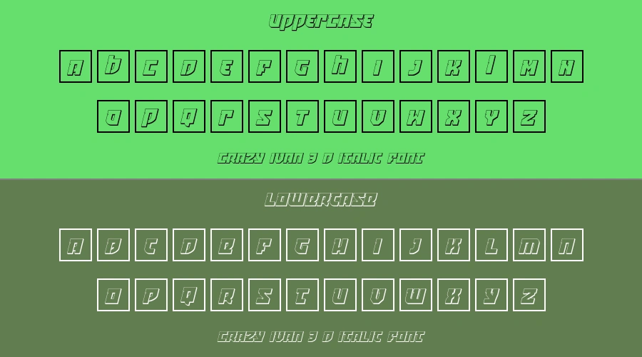 Crazy Ivan 3 D Italic Font Preview