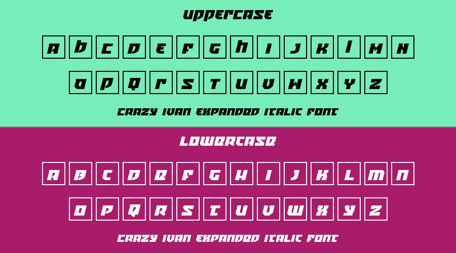 Crazy Ivan Expanded Italic Font Preview