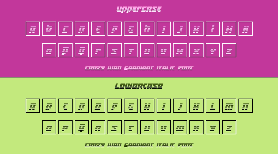 Crazy Ivan Gradient Italic Font Preview