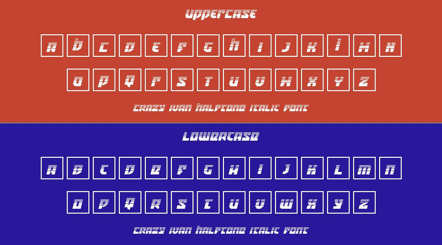 Crazy Ivan Halftone Italic Font Preview