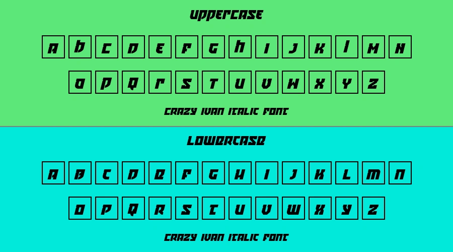 Crazy Ivan Italic Font Preview