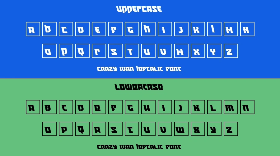 Crazy Ivan Leftalic Font Preview