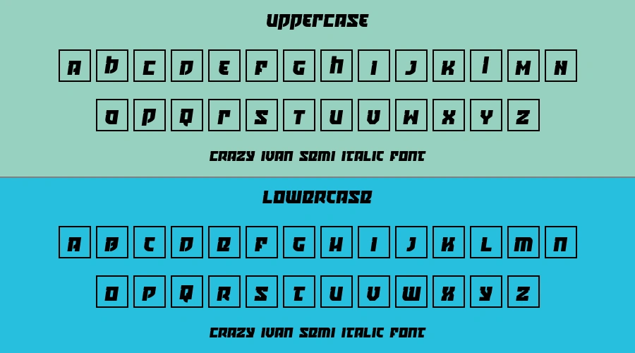Crazy Ivan Semi Italic Font Preview