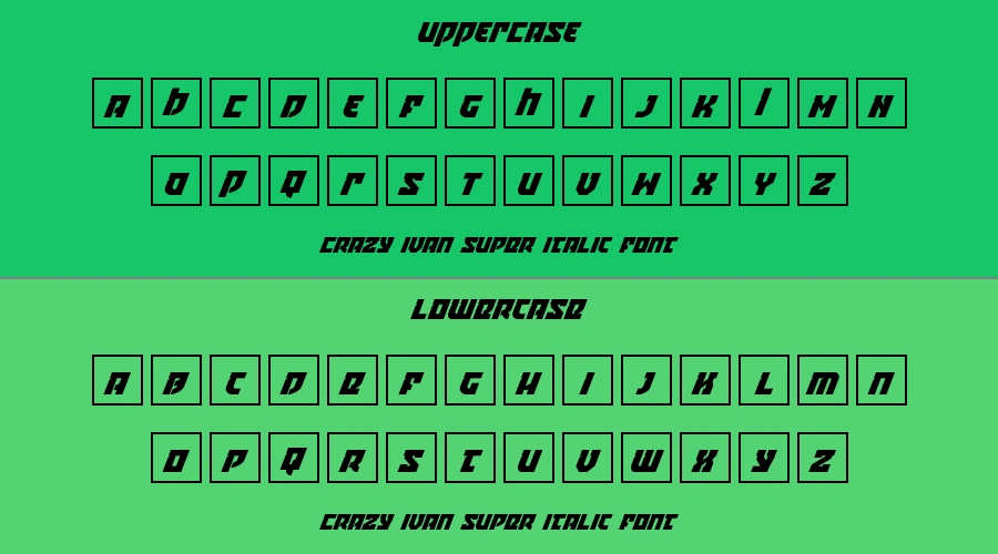 Crazy Ivan Super Italic Font Preview