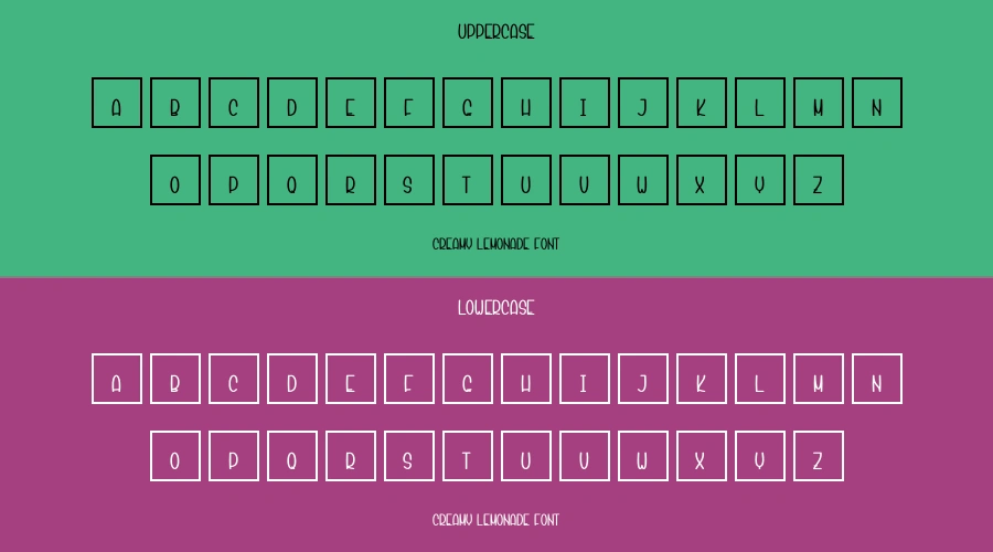 Creamy Lemonade Font Preview