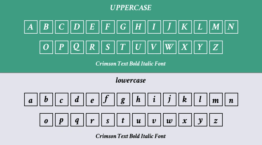 Crimson Text Bold Italic Font Preview