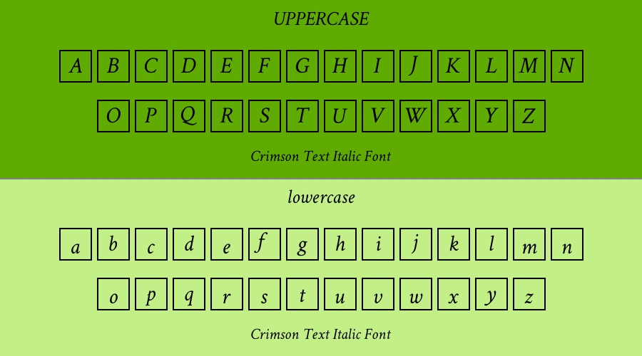 Crimson Text Italic Font Preview