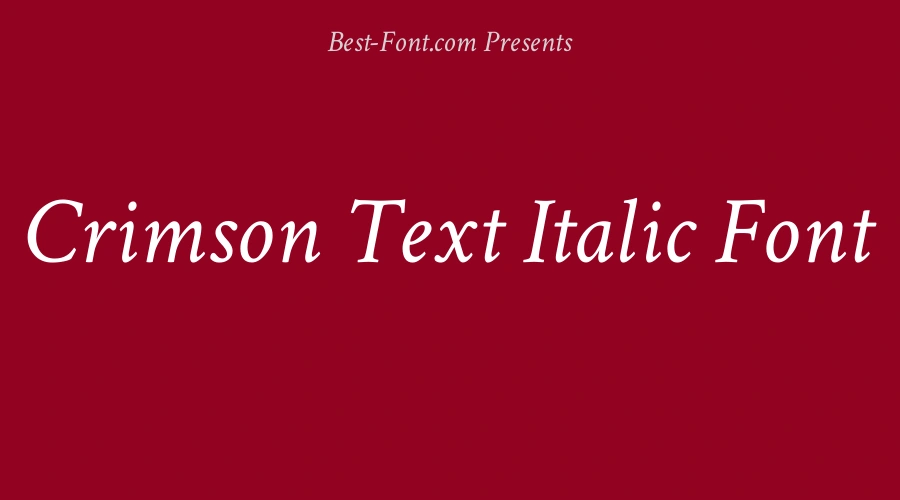 Crimson Text Italic Font