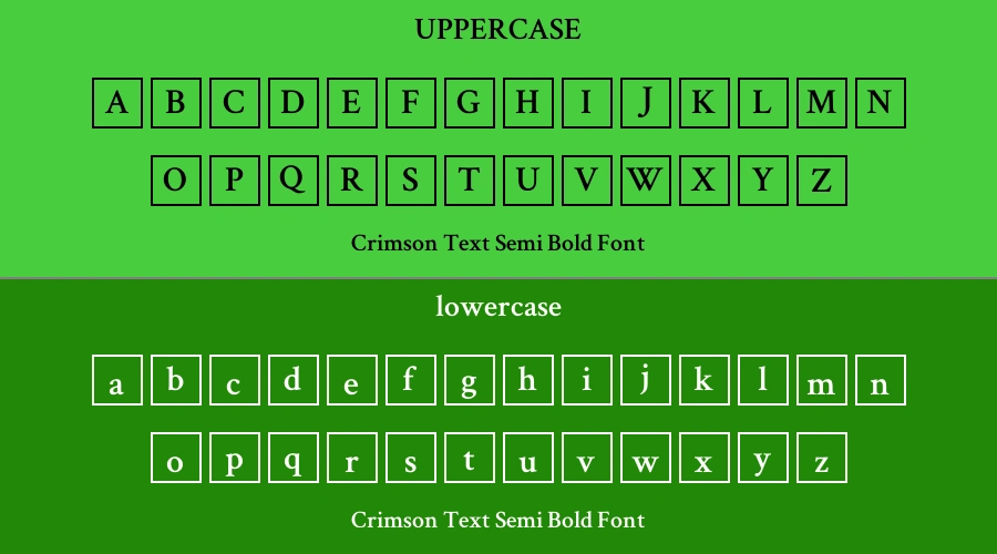 Crimson Text Semi Bold Font Preview