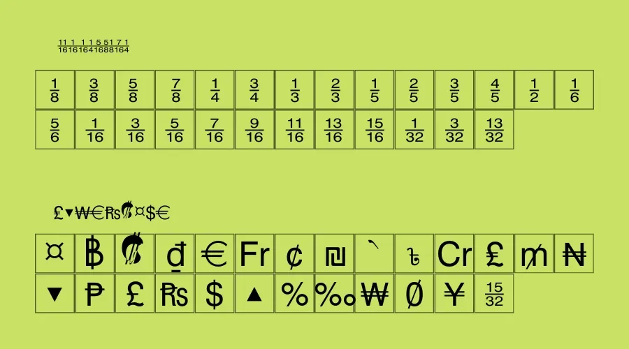 Currency PI BT Font Preview