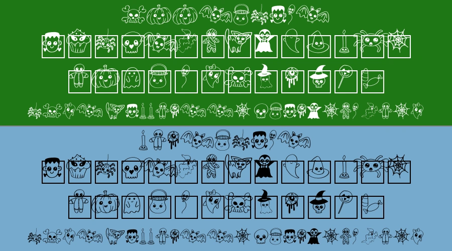 Cute Halloween Drawings Font Preview
