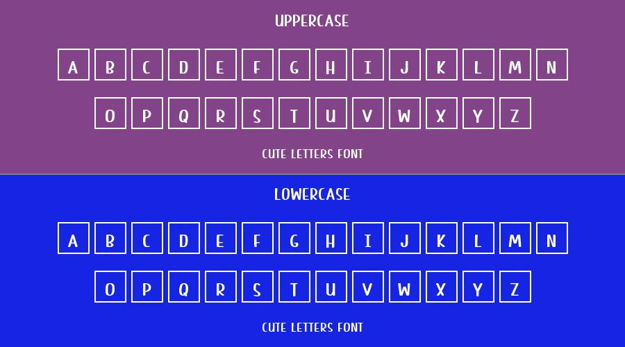 Cute Letters Font Preview