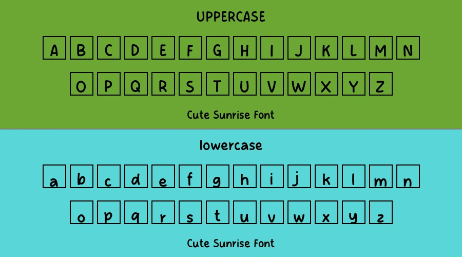 Cute Sunrise Font Preview